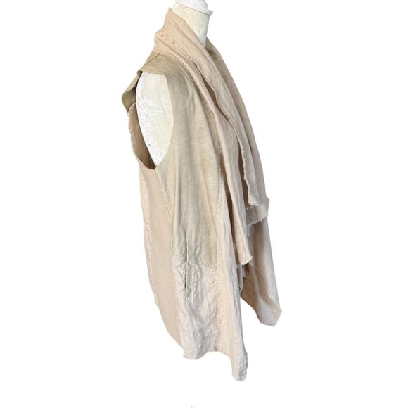 Jakett...etc. XS open sleeveless linen cardigan with pockets women's - Picture 2 of 9